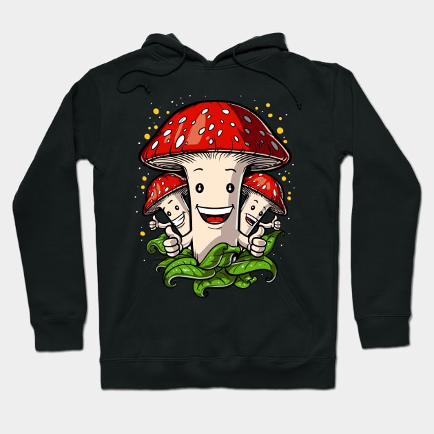 Magic Mushrooms Fungi Hoodie by underheaven